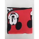 Mantinha Pet Mickey Vermelho, Acabamento Em Viés 80x100 Cm