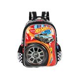 Mochila Escolar De Costas Hotwheels Inf - Preto