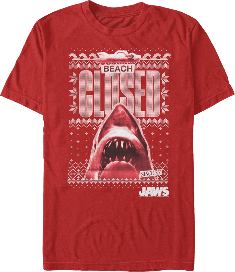 Camiseta Rockinstone Beach Closed Faux Ugly Christmas Sweater