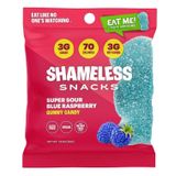 Shameless Snacks Super Sour Blue Raspberry Goma Framboesa