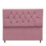 Cabeceira Cama Box Estofada Solteiro 90 Cm Suede Bruna Rosê
