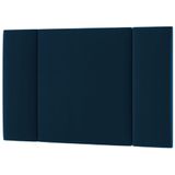 Cabeceira Estofada Iluminação Led Cama Box Solteiro 90 Cm Veludo Azul Marinho