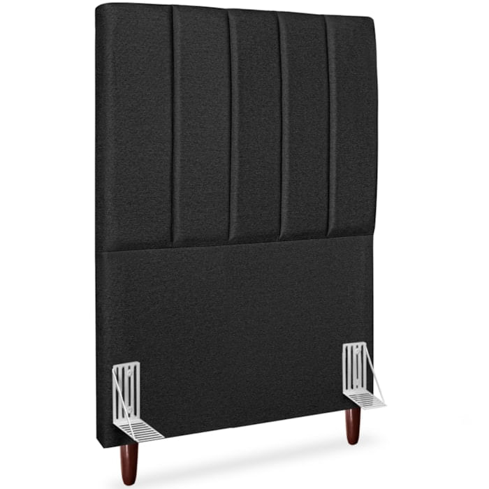 Cabeceira Solteiro 90cm Arlla Linho Preto Rm