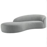 Divã Recamier Orgânico França 200cm Lado Esquerdo Bouclé Adj Decor Cinza