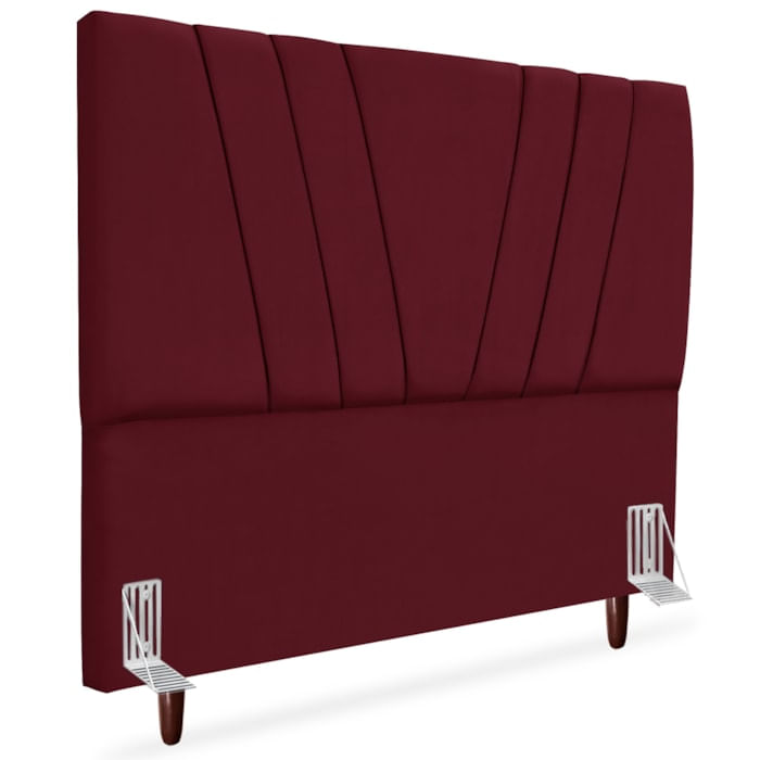 Cabeceira Casal 140cm Bell Suede Vinho Rm
