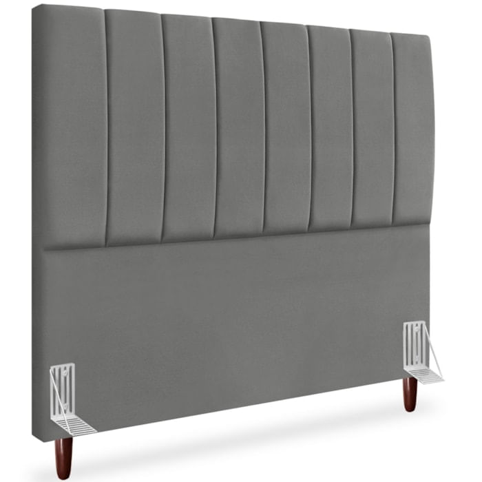 Cabeceira Queen 160cm Arlla Suede Cinza Rm