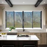 Janela Elite 4 Folhas Moveis 120 X 240 Vidro Reflex Mix Preto