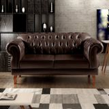Sofá 2 Lugares Duquesa Chesterfield Decoração Recepção Café
