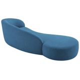 Divã Recamier Orgânico França 160cm Lado Esquerdo Linho Adj Decor Azul Royal