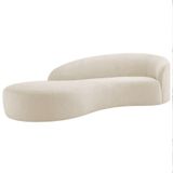 Divã Recamier Orgânico França 160cm Lado Esquerdo Bouclé Adj Decor Bege