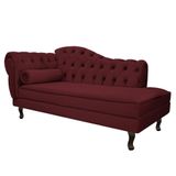 Divã Recamier Diana Lado Direito 120 Cm Suede Adj Decor Bordô