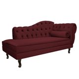 Divã Recamier Diana Lado Esquerdo 120cm Suede Adj Decor Bordô