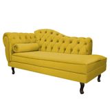 Divã Recamier Diana Lado Direito 120 Cm Suede Adj Decor Amarelo