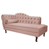 Divã Recamier Diana Lado Direito 120 Cm Suede Adj Decor Rosê