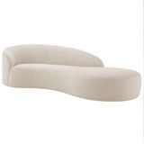 Divã Recamier Orgânico França 140cm Lado Direito Linho Adj Decor Bege
