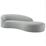 Divã Recamier Orgânico França 200cm Lado Direito Bouclé Adj Decor Cinza