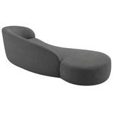 Divã Recamier Orgânico França 180cm Lado Esquerdo Linho Adj Decor Cinza