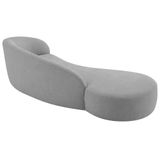 Divã Recamier Orgânico França 160cm Lado Esquerdo Linho Adj Decor Cinza