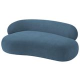 Divã Recamier Luxo Canadá 180cm Lado Direito Linho Adj Decor Azul Royal