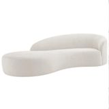 Divã Recamier Orgânico França 180cm Lado Esquerdo Bouclé Adj Decor Branco
