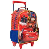 Mochila De Rodinhas Escolar 16&#39; Carros Vermelha - Xeryus