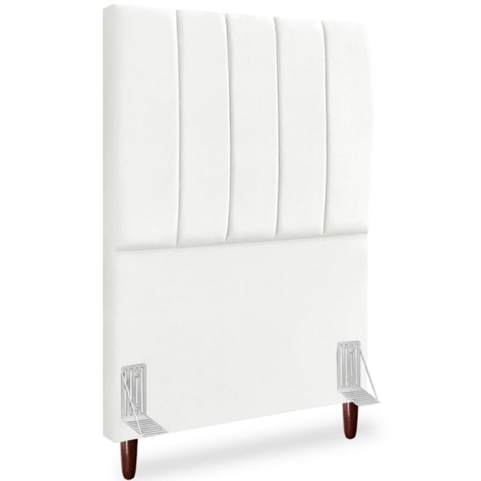 Cabeceira Solteiro 90cm Arlla Suede Branco Rm