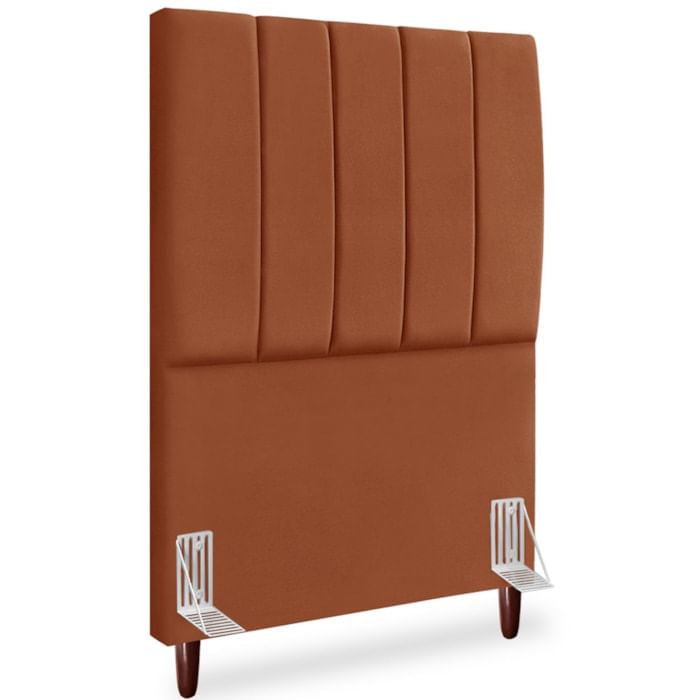 Cabeceira Solteiro 90cm Arlla Suede Terracota Rm