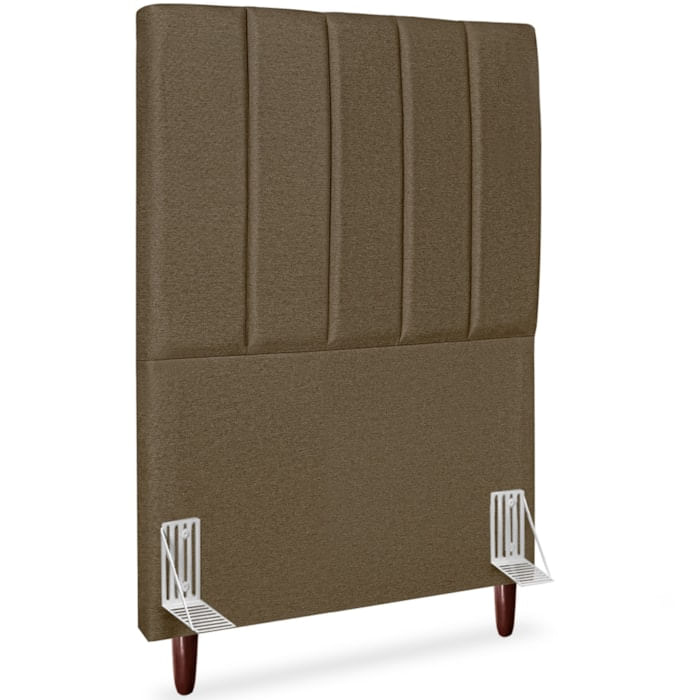 Cabeceira Solteiro 90cm Arlla Linho Marrom Rm