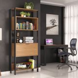 Estante Para Livros 3000 Mn/tx - 73 X 183 X 32 Cm Marrom/preto