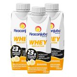 Bebida Láctea Piracanjuba Whey Zero Lactose Banana 250ml | Kit Com Três Unidades