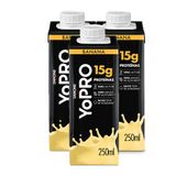 Kit 3 Bebida Láctea Yopro Protein Banana 250ml