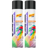 Tinta Spray 400 Ml Preto Brilhante Com 02 Uni Mundial Prime