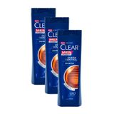 Shampoo Clear Men Queda Control 400ml | Kit Com Três Unidades