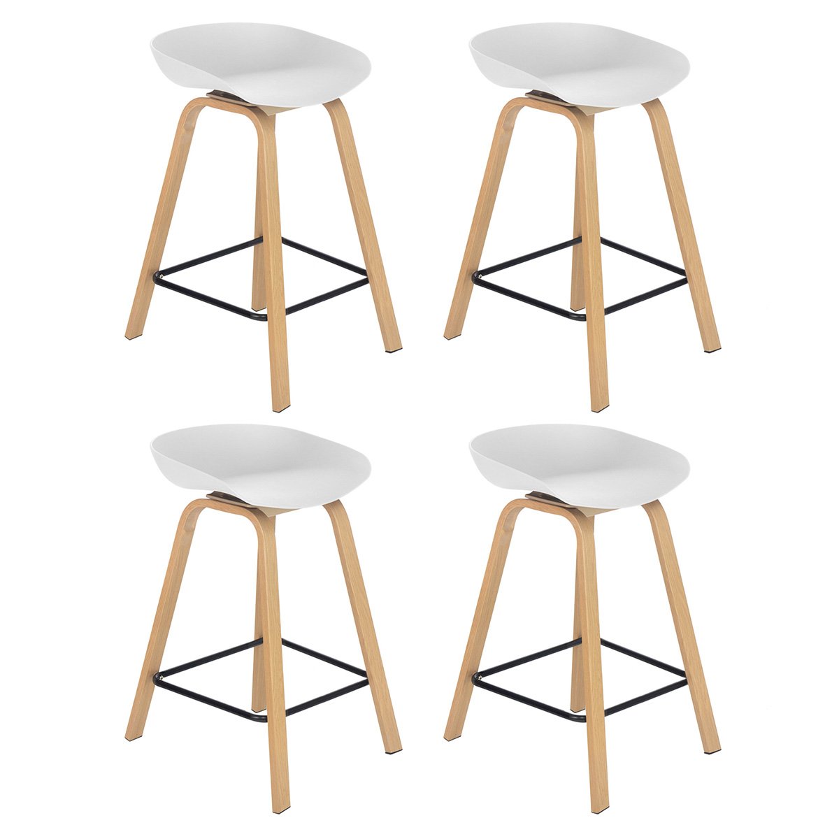 Kit 4 Banquetas Médias Bancada Cozinha Cassia Bd 66 Cm