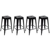 Kit - 4 X Banquetas Altas Iron Tolix - 76 Cm - Preto - Semibrilho