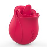 Vibrador Estimulador De Clitóris Com Língua Formato De Rosa 7 Intensidades Em Silicone E Recarregável