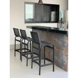 Banqueta Aluminio Tela Sling Cozinha Bar Bancada 60cm Altura