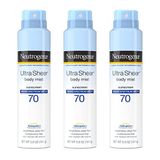 Neutrogena Ultra Sheer Body Mist Protetor Solar Spray Broad Spectrum Spf 70, Leve, Não-gorduroso &amp; Resistente À Água, Sem Óleo &amp; Não-com