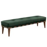 Recamier London Luxo Madeira Maciça Tecido Veludo Verde