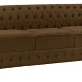 Namoradeira Chesterfield Bourbon Veludo 3 Lugares Marrom
