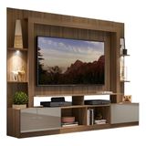 Estante Tv 65" Com Leds Berlim Multimóveis V3392 Madeirada/lacca Fumê