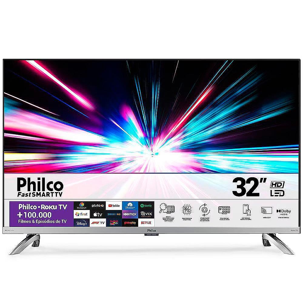 Smart Tv Philco 32 Hd Dled Roku Fast Wi-fi Usb Prata