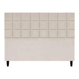 Cabeceira Decorativa Florem Para Cama De Queen 160 Cm Bege Suede