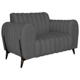 Poltrona Decorativa Zurique Linho Cinza Escuro