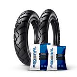 Kit Pneu Ira Bunker 80/100-14+60/100-17+2 Câmaras Biz100/125