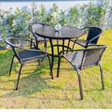 Conjunto Mesa Com 4 Cadeiras Para Jardim Duna Preto
