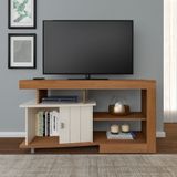 Rack Para Tv Até 50 Polegadas 1 Porta Royal Moderno Cinamomo/off White