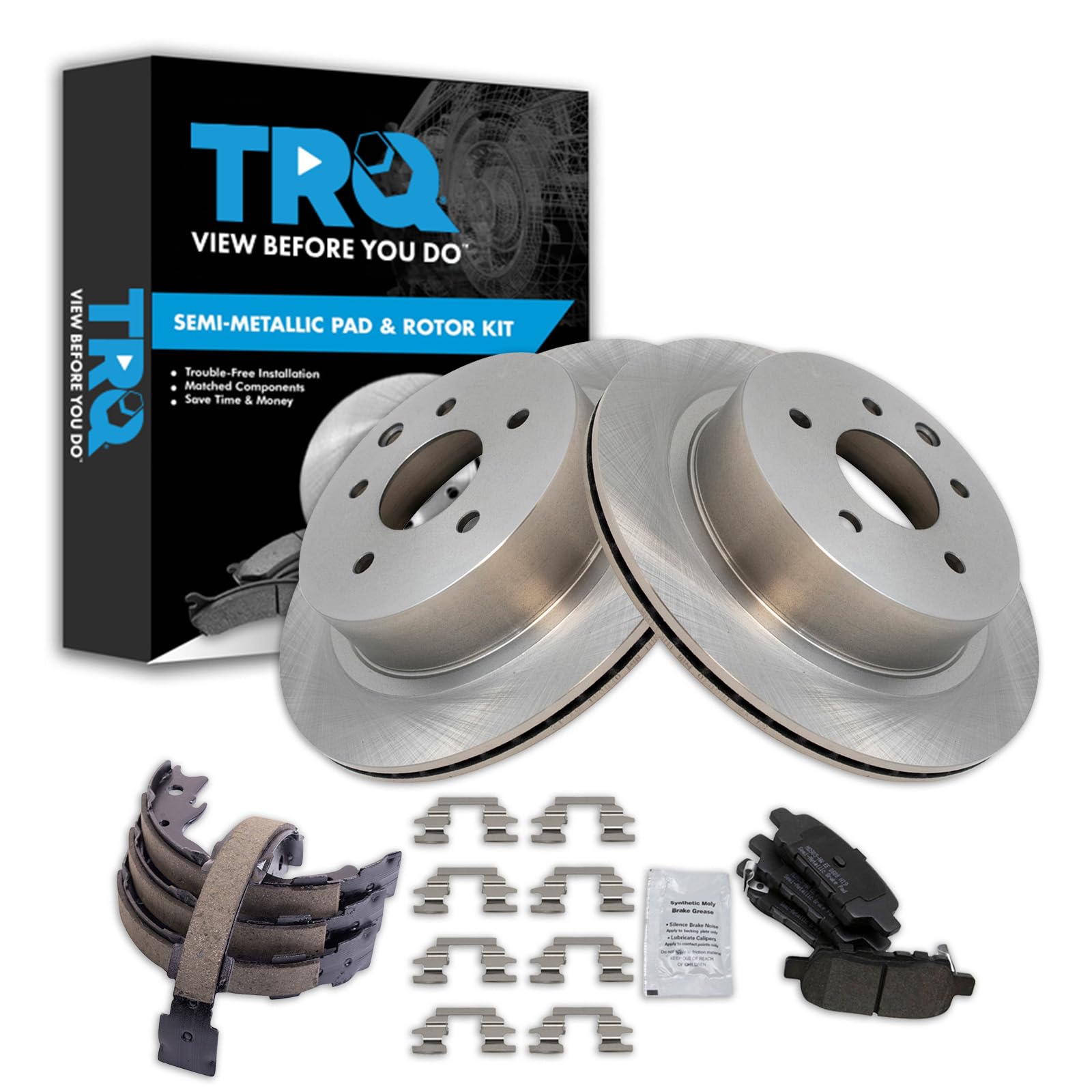 Kit De Pastilhas De Freio E Rotor Trq Semimetálico Traseiro Nissan Leaf