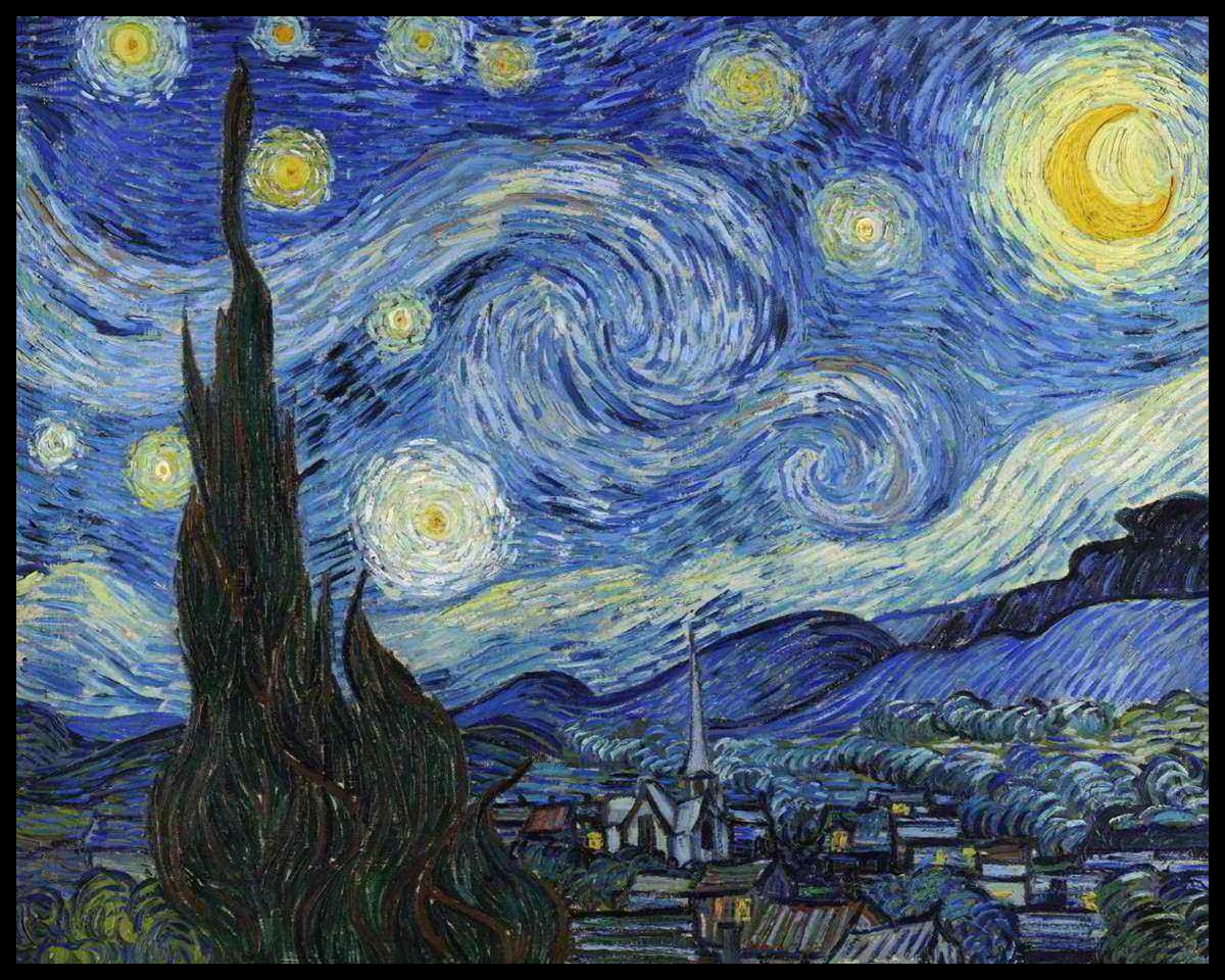 Quadro Decorativo Noite Estrelada Vincent Van Gogh 40x50cm