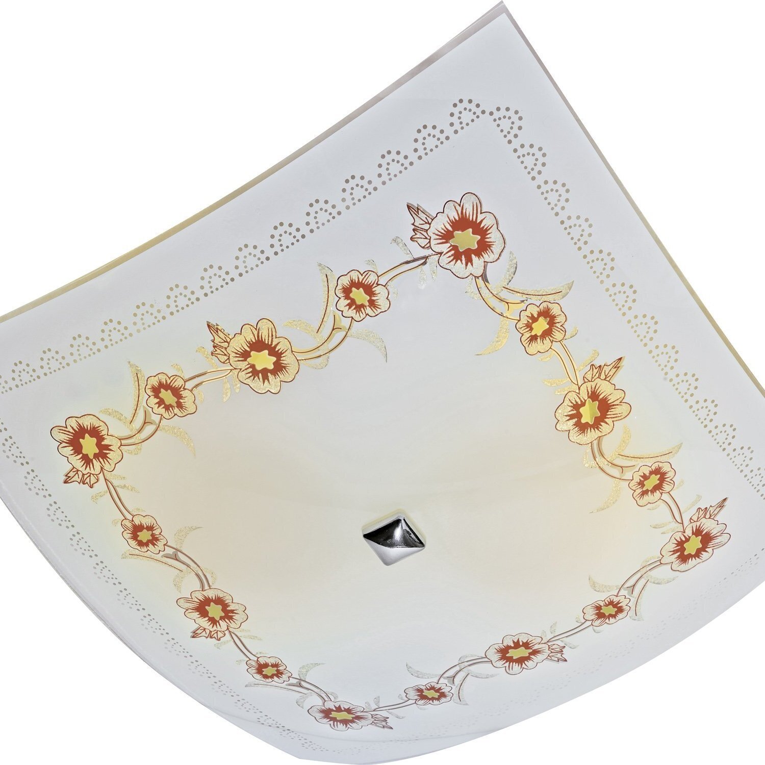 Plafon Vidro Quadrado 25x25 P/ 2 Lampadas E-27 Primavera Fosco